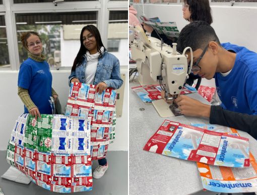 Estudantes do SENAI Blumenau produzem mantas térmicas para pessoas em situação de rua